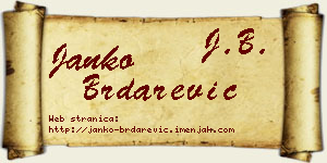 Janko Brdarević vizit kartica